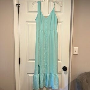 Loft Outlet light blue spaghetti strap dress